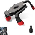 thumbnail image 1 of Universal Oil Filter Wrench, Steel Three-jaw Adjustable Removal Tool, Anti-slip & Rustproof One-way Change for 1/4 Hole 3/8" Socket Adapters (Black) -, 1 of 6