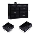 thumbnail image 2 of Dasun Bedroom dresser, 9 drawer long dresser with antique handles, wood chest of drawers for kids room, living room, entry and hallway, Black, 47.56''W x 15.75''D x 34.45''H., 2 of 7