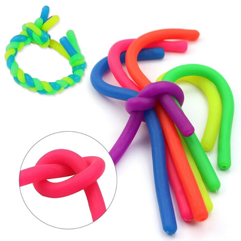6pcs Stretchy Noodle String Neon Kids Childrens Fidget Reli Toy Sensory M7F0 