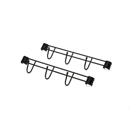 HSS Side Bar with 3 Hooks 14" Wide Fits 7/8” Pole Diameter Black 2-Pack, Hardware