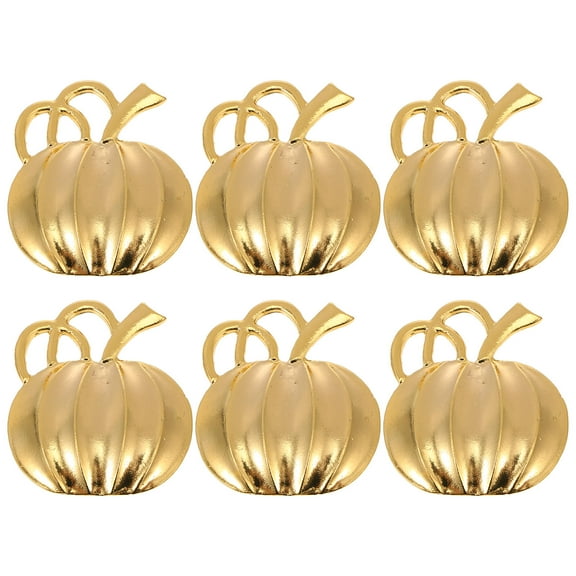 WRISTBIQUE Fall Napkin Ring Holders Napkin Rings Golden 6Pcs 2.2X1.97X1.57in