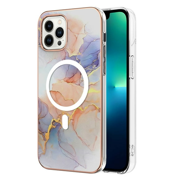 TECH CIRCLE Strong Magnetic iPhone 14 Pro Case, Compatible with MagSafe Military Grade Drop Protection Colorful Marble Slim Phone Cover for iPhone 14 Pro 6.1" 2022,Yellow Marble