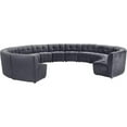 thumbnail image 3 of Meridian Furniture Limitless Gray Velvet Modular 13 Piece Sectional, 3 of 7
