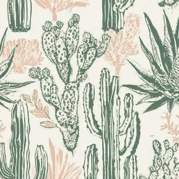 Western Peel and Stick Wallpaper 23.6in x 9.8ft Botanical Cactus Agave Muted Green Peach Tones Contact Paper Vinyl Waterproof Self Adhesive Wall Paper for Bedroom Shelf Cabinet Renter Friendly