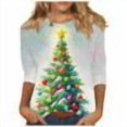 thumbnail image 6 of Taqqpue Christmas Long Sleeve Shirts for Women Christmas Tree Printed T shirts 3/4 Length Sleeve Round Neck Sweatshirt Tops, 6 of 6