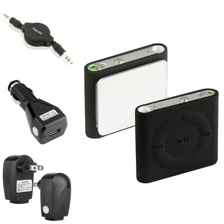 Insten Soft Case+2 Charger+Cable for iPod shuffle 4th 4G