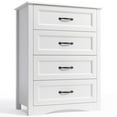 thumbnail image 5 of Aiho White Dresser with 4 Drawers, Vertical Storage Dresser for Bedroom, Hallway, Entryway, Closet Organizer, Nightstand Bedside Table Furniture, 5 of 11