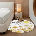 thumbnail image 3 of Round Area Rug 4ft,Rustic Yellow Flower Butterfly Washable Carpet Non-Slip Runner Accent Rugs Indoor Floor Mat for Bedroom Living Room Decor,Farmhouse Pastoral Plant, 3 of 9