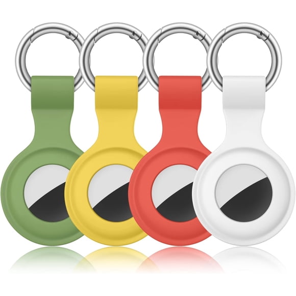 Paquete de 4 Fundas AirTag para Apple AirTag 2021, antipérdida para AirTags, Compatible con Llavero AirTag, antiarañazos para AirTags, Funda Protectora para Apple AirTags, Accesorios (4 Negro)