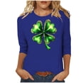 thumbnail image 1 of RXMEKW Chandail Imprimé de la Saint-Patrick pour Femmes Manches 3/4 Col Rond Haut Décontracté, 1 of 5