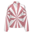 thumbnail image 5 of Jackets for Women Winter Coat Jackets Flannel Stand Collar Jacket(Aesthetic Light Pink And White Sunburst,Size:S-4XL), 5 of 7