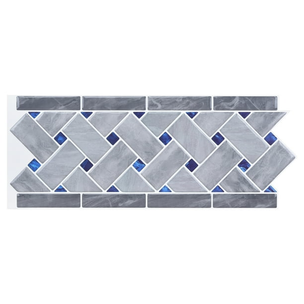 Art3d Tile Borders Peel and Stick Backsplash 12.4"x5" Removable