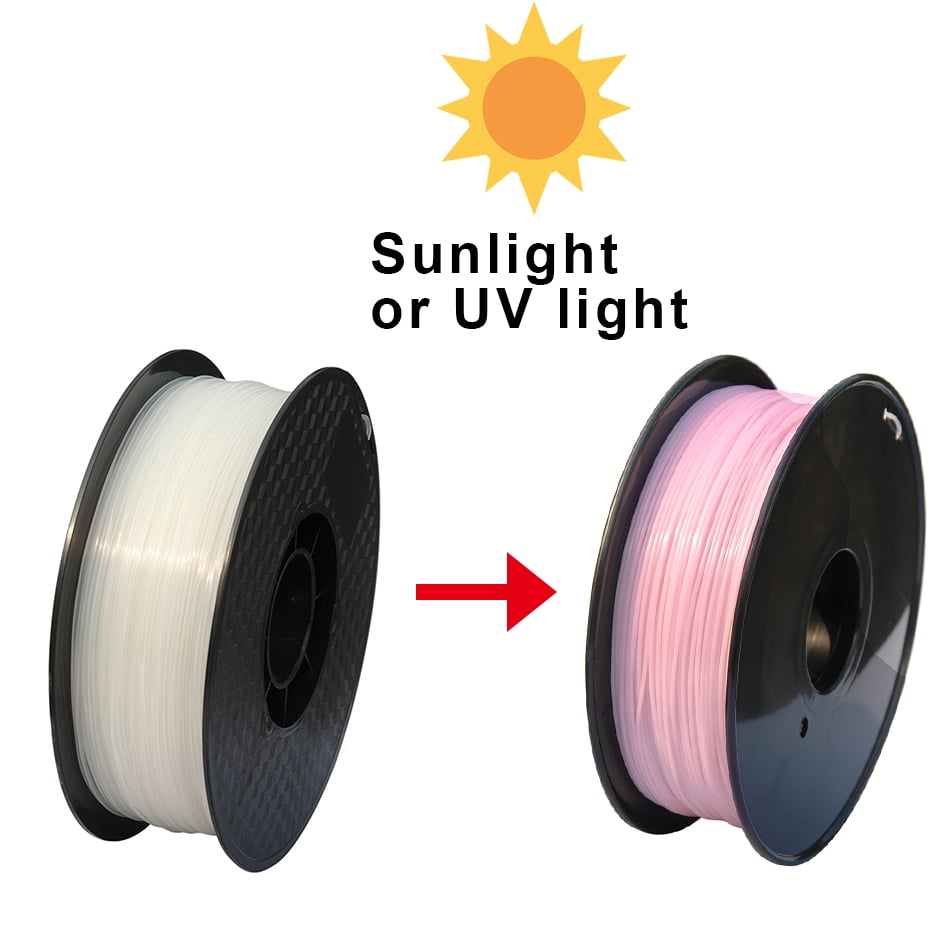 3D Printer PLA Filament Color Change 1.75mm White to Pink/Yellow/Blue 3D Printing Plastic Material 3D Pen Filament