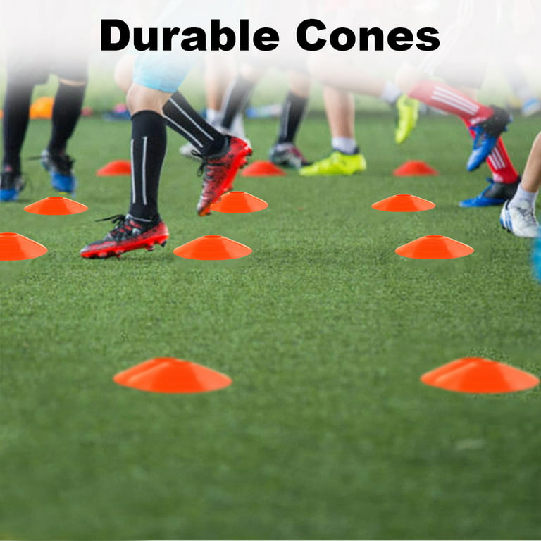 60PCS Soccer Cones with Strap Carry Bag Agility Disc Cones Soccer Training  Cones, Field Marker Sport Training Cones for Challenge Football Basketball