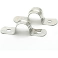 thumbnail image 4 of 100PCS M12 (1/2 Inch) Stainless Steel Rigid Pipe Hole Strap, U Bracket Pipe Strip Cable Clamp Hanger with 2 Holes Fit for 1/2 inch Pipes OD, 4 of 5