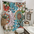 thumbnail image 2 of Boho Floral Shower Curtain, Retro Colorful Bohemian Mandala Flower Tropical Leaf Abstract Botanical Bright Bathroom Curtain Bathtub Home Decor Waterproof Fabric Machine Washable, 2 of 6
