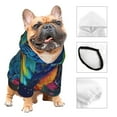 thumbnail image 3 of Fotbe Vibrant Rainbow Parrot Fantasy Print Small Dog Sweater Hoodies Pet Grey Hooded Soft Fleece Sweatshirts with Pocket Fall Winter Puppy Cat Sweaters Warm Clothes-Small, 3 of 7