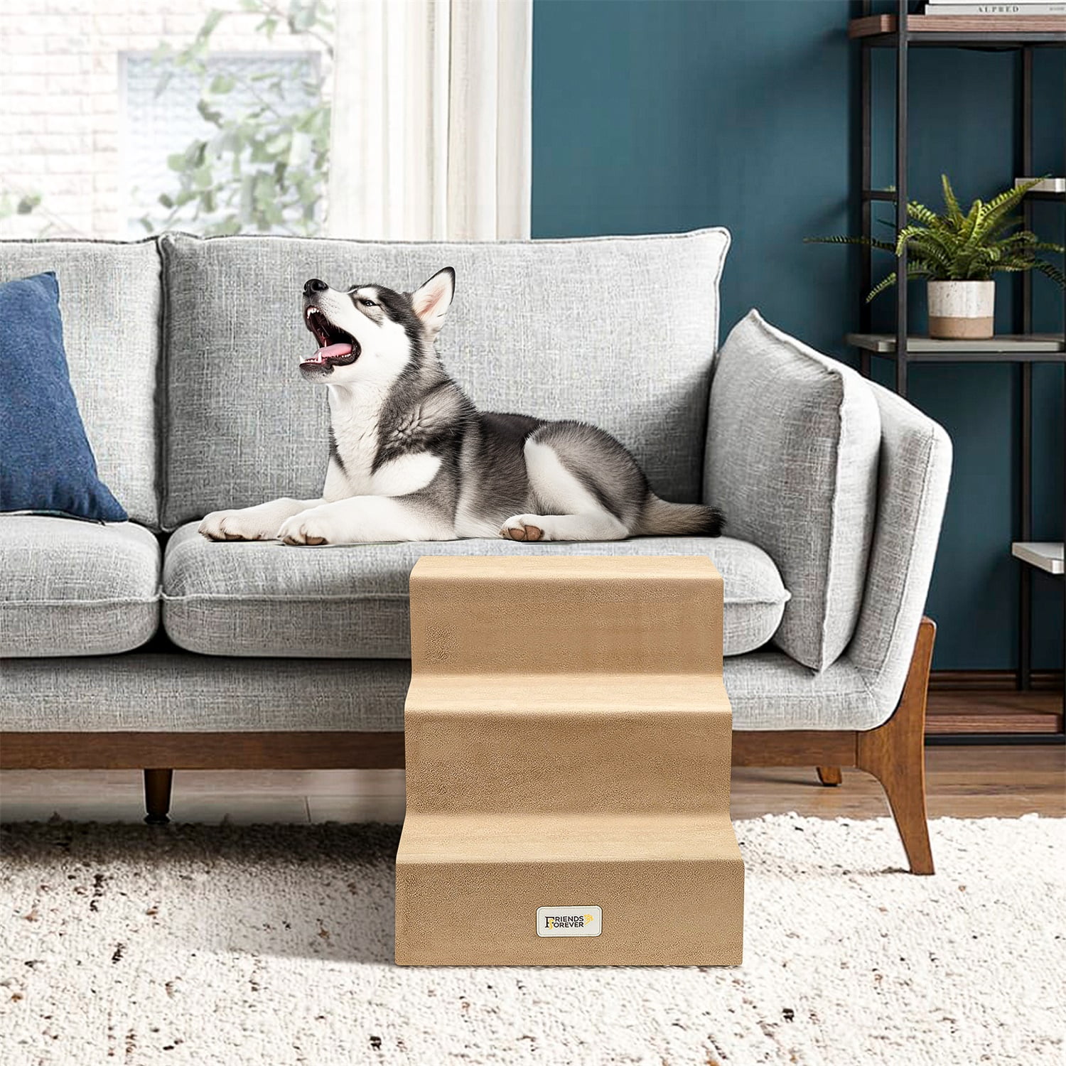 Pefilos 24" Pet Stairs for Small Pet, 4-Step Ladder Ramp for Beds and Couch, Non-Slip Balanced Indoor Step, Beige Pefilos 24" Pet Stairs for Small Pet, 4-Step Ladder Ramp for Beds and Couch, Non-Slip Balanced Indoor Step, Beige