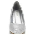 thumbnail image 2 of Dream Pairs Women's Mid Wedge Heel Pump Shoes Debbie color SILVER/GLITTER size 6.5 Wide Available, 2 of 4