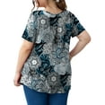 thumbnail image 4 of a.Jesdani Women's Plus Size Tunic Tops Short Sleeve V Neck Casual Blouses M-4X, 4 of 10