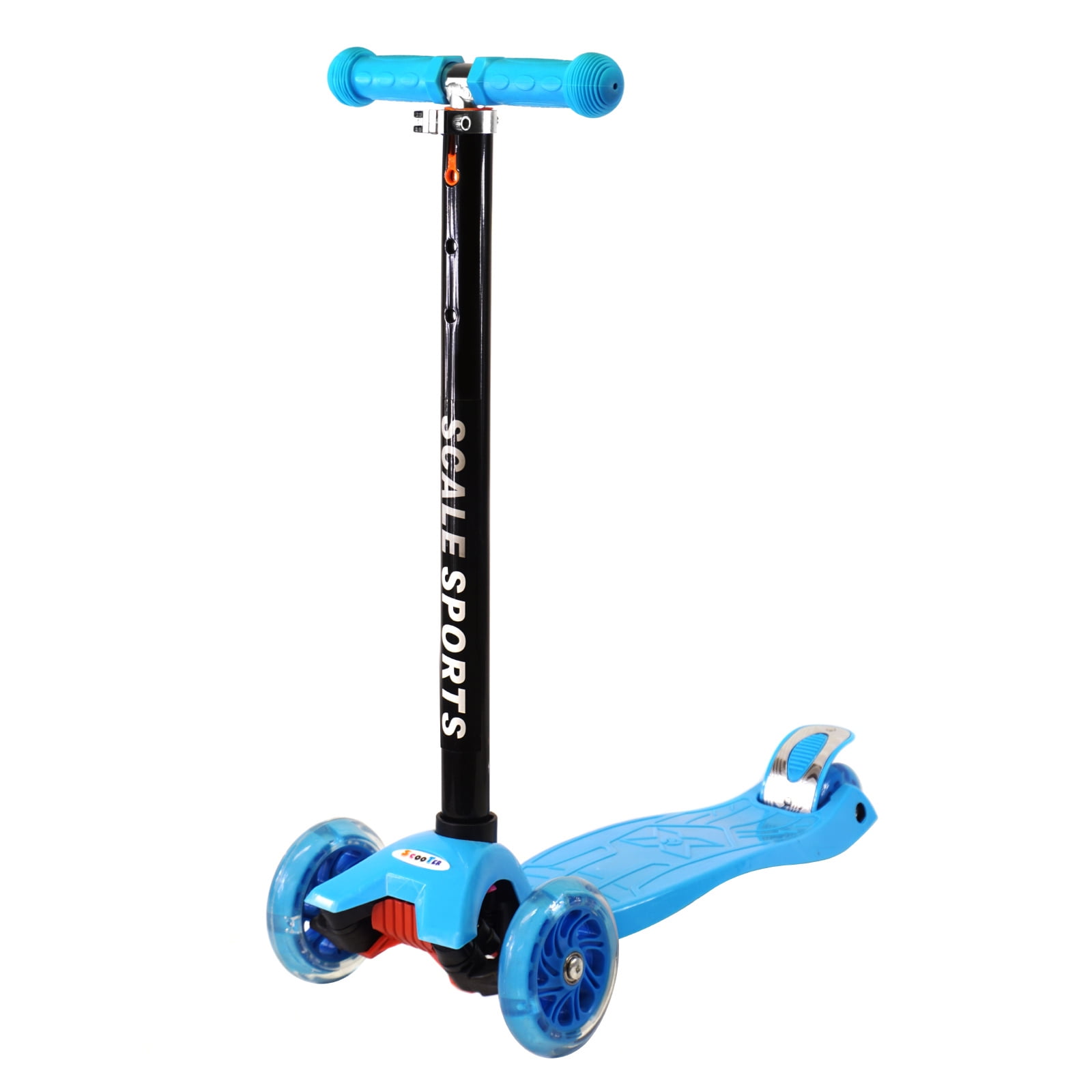 Adjustable Kids Push Kick Scooter with Light Up Wheels