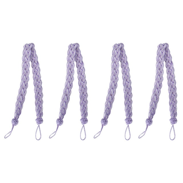 Unique Bargains 4pcs Curtain Tieback 23' Holdback Decorative Rope Curtain Holders, Purple