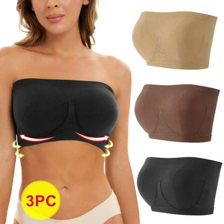

Cotonie Women s Stretch Strapless Bra Summer Bandeau Bra Plus Size Strapless Bra Comfort Wireless Bra