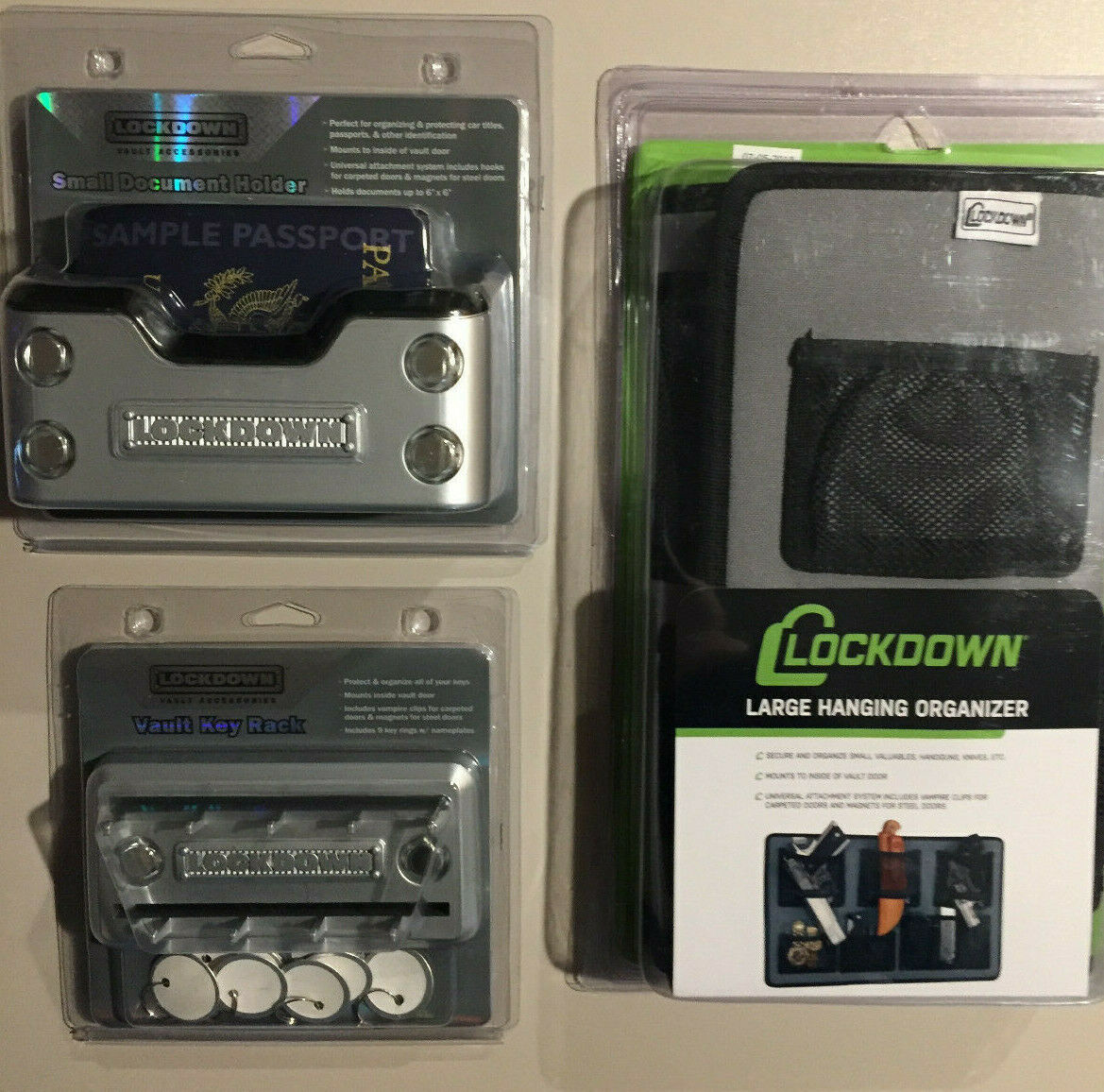 3 Piece Gun Safe or Home Safe Hanging Organizer Set