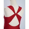 thumbnail image 5 of iixpin Lyrical Dance Dress for Girls Latin Jazz Ballet Dance Leotard Dress Skating Outfits Ballroom Dancewear Burgundy 8, 5 of 7