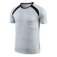thumbnail image 5 of Iugvhana Workout T-Shirts for Men Stretch Short Sleeve Crewneck T-shirt Lightweight Quick Drying Sport Running Tees Gray S, 5 of 9