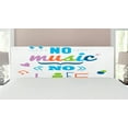 thumbnail image 1 of Saying Headboard, No Music, No Life Fun Cheering Saying Musical Key Doodles Style Art Print, Upholstered Decorative Metal Bed Headboard with Memory Foam, King Size, Multicolor, by Ambesonne, 1 of 4