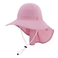 thumbnail image 3 of Nestiefly UPF 50+ Sun Hat with Neck Flap Wide Brim Bucket Hats Breathable Fishing Hiking Gardening Safari Hat for Men Women Pink One Size, 3 of 7