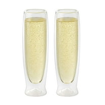 Double Wall Champagne Flutes 6oz / 180ml, Set of 2