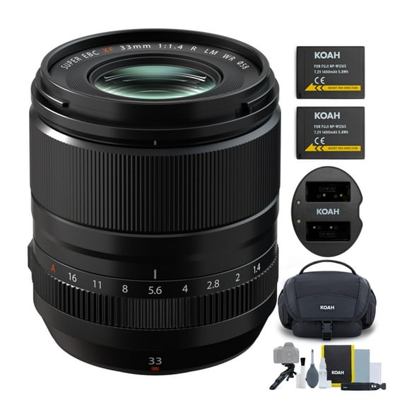 Fujifilm Fujinon XF 33mm f/1.4 R LM WR Lens Bundle with Battery and Accessories