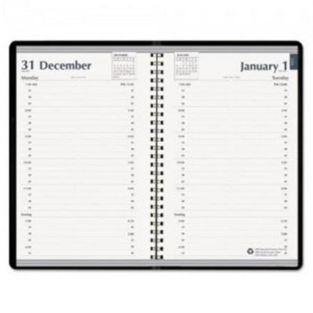 House Of Doolittle 28802 Daily Appointment Book, 15-Minute Apppointments, 5 x 8, Black, 2014