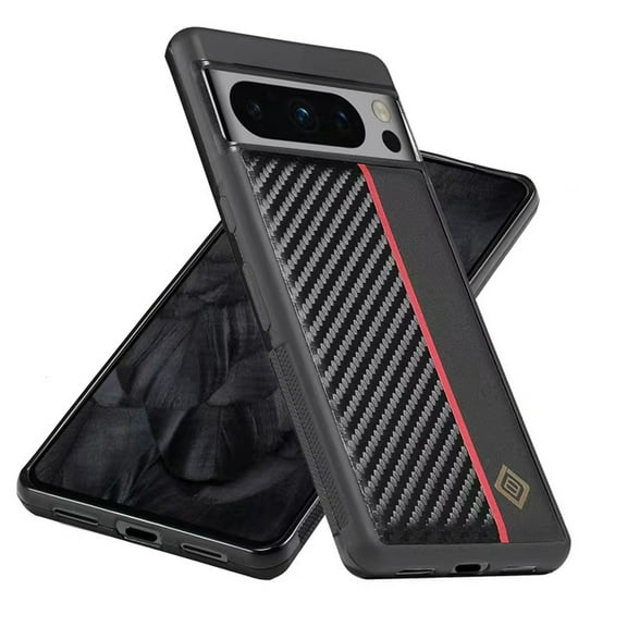 for Google Pixel 7 Pro Luxury Case, Military-Grade Drop Protection, Carbon Fiber for Google Pixel 7 Pro Shockproof Slim Thin Cover, Support Wireless Charging for Men & Women, Black