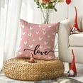 thumbnail image 5 of Valentine''s Day Love Pink Throw Pillow Cover, 18 x 18 Inch Anniversary Wedding Cushion Case Decoration for Sofa Couch, 5 of 6