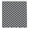 thumbnail image 3 of Geometric Shower Curtain, Sketched Nested Design of Overlapping Diamond Outlines and Chain Links, Fabric Bathroom Set with Hooks, 69W X 84L Inches Extra Long, Black and Pale Grey, by Ambesonne, 3 of 3