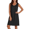 thumbnail image 5 of BUIGTTKLOP Nightgowns for Women Tank Sleeveless Night Gowns Lace Button Sleep Dress House Dress with Pockets, 5 of 6