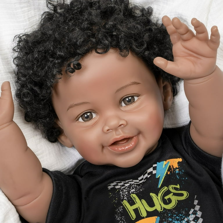 22 inch Paradise Galleries Black Reborn Toddler Doll Oh Baby