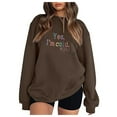 thumbnail image 3 of RQYYD Yes, I'm Cold Me 24:7 Oversized Crewneck Sweatshirts for Women Long Sleeve Casual Pullover Tops Loose Letter Print Shirt Coffee L, 3 of 5