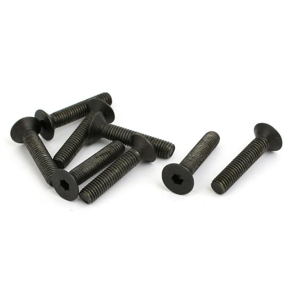 Unique Bargains 8pcs M5x25mm Flat Countersunk Head Hex Socket Left Hand Thread Bolt DIN7991