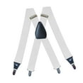 thumbnail image 3 of Suspenders for Men 4 Clips Elastic Straps 1.38 Inches Wide Solid Color Adjustable Heavy Duty Pants Brace Adult for Work Womens White, 3 of 7