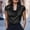Black, variant on Women's Satin Silk Cowl Neck Blouse Short Sleeve Shiny Tops Dressy Work Office Shirts Elegant T Shirts