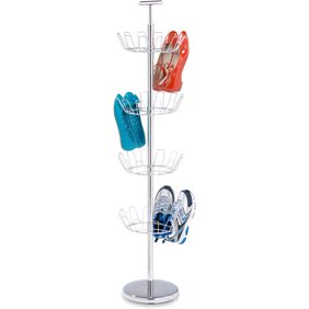 Furinno 4 Tier Revolving Shoe Rack Chocolate Wood Contemporary Walmart Com Walmart Com