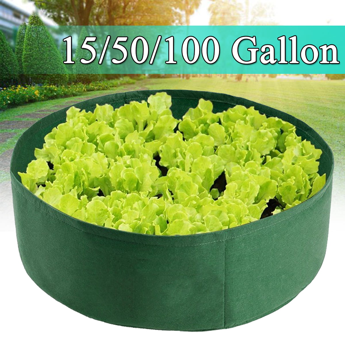 Fabric Raised Garden Bed 50 Gallons Round Planting Container Grow Bags