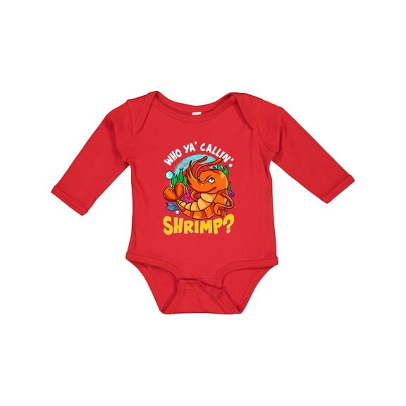 Inktastic Funny Shrimp Baby Boys or Girls Long Sleeve Baby Bodysuit