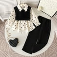 thumbnail image 2 of YOUYEDIAN Kids Casual Long-Sleeve Set, Comfortable Daily Wear Outfits Black 7Y, 2 of 6