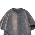 thumbnail image 4 of LEKWK Mens T Shirt Oversized Crewneck Acid Wash Graphic Tops Short Sleeve Speckle Print Drop Shoulder Loose Fit Tees Streetwear Casual Tops Dark Gray XL, 4 of 5