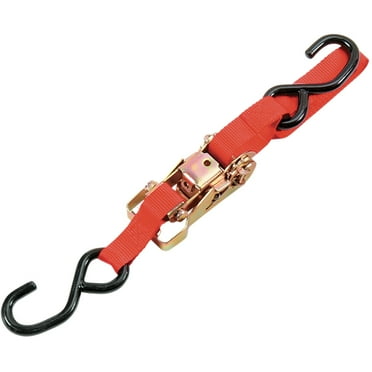 Parts Unlimited 1" Heavy-Duty Ratchet Red Tie Downs (131021)